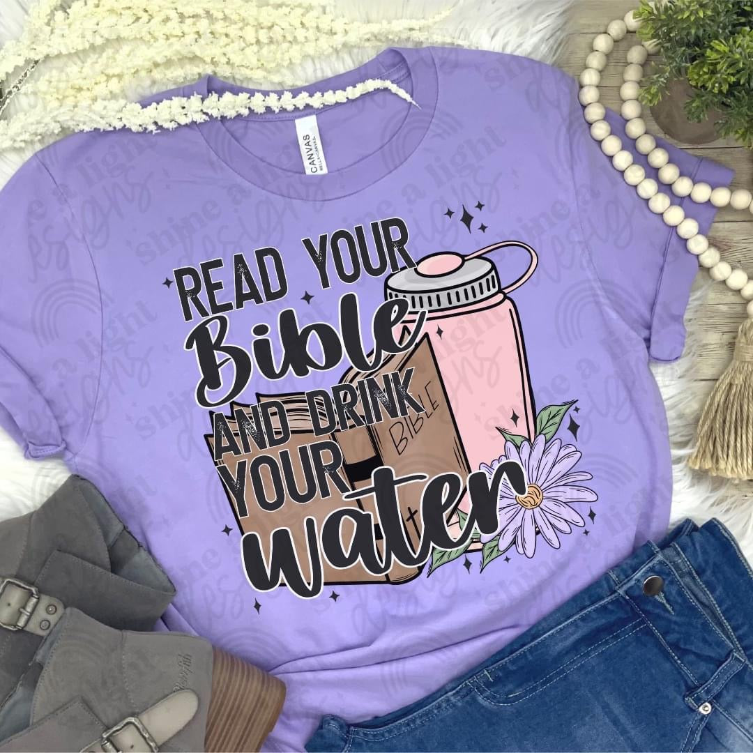 Drink your water and read your bible water jug Top