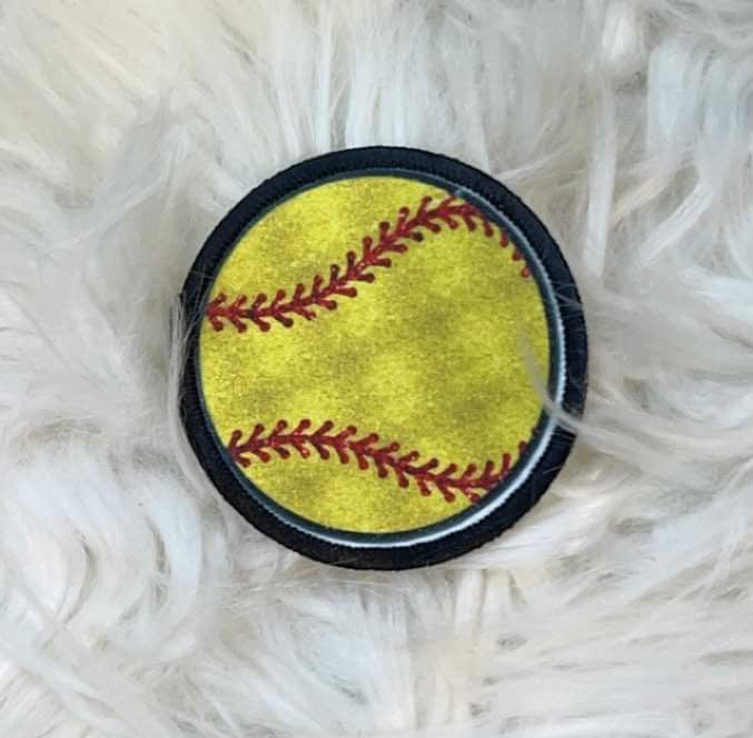 Softball Faux Glitter Hat Patch