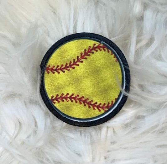 Softball Faux Glitter Hat Patch
