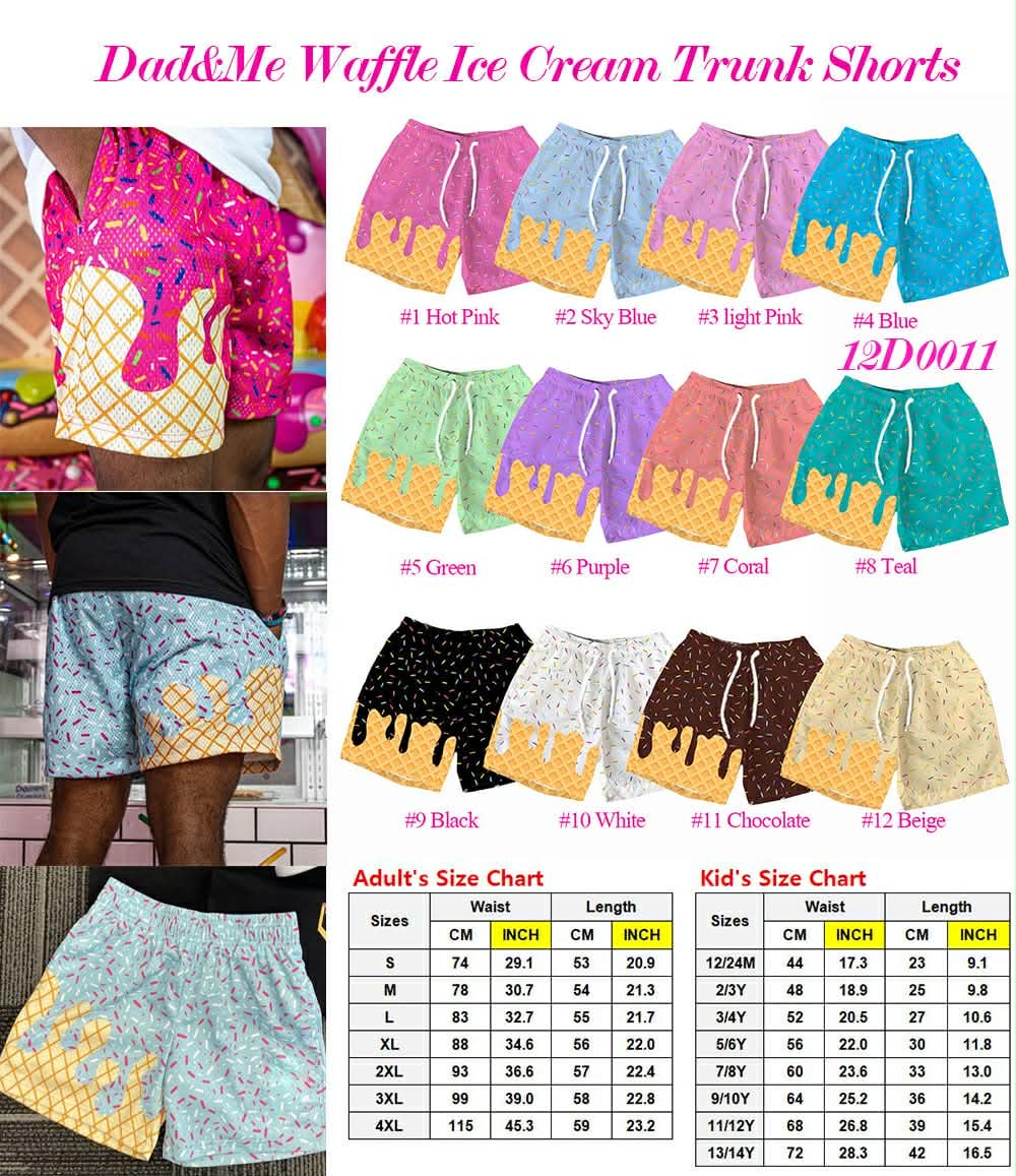 Pre Order Kids Waffle Ice Cream Trunk Shorts