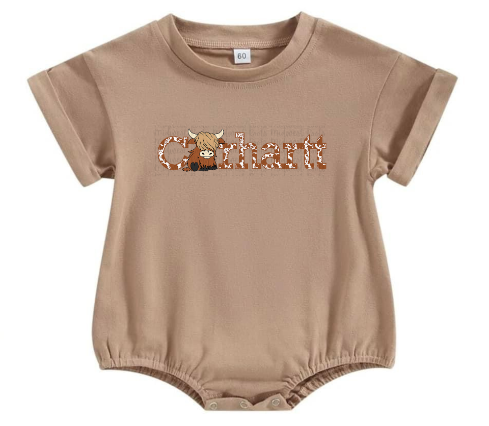 Kids Brown Cow Car H_rt Top