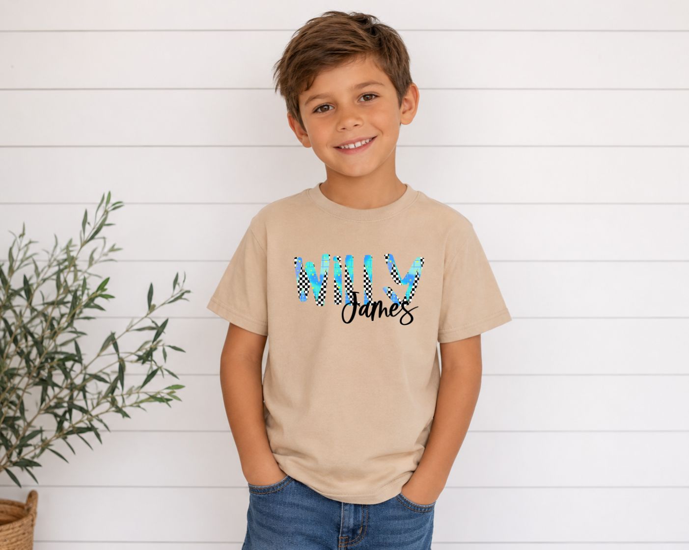 Custom Patterned Name Kids Top
