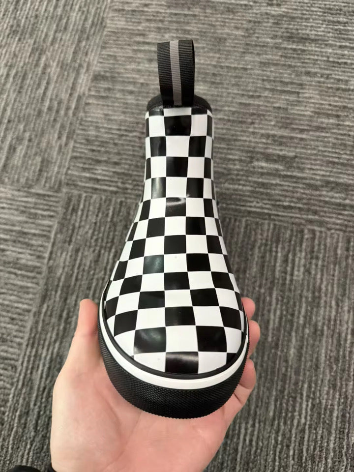 Pre Order Black and White Checkered Deck Boots