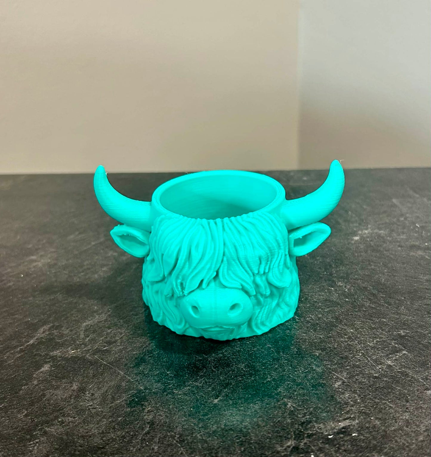 3D Printed Highland Cow Mini Planter