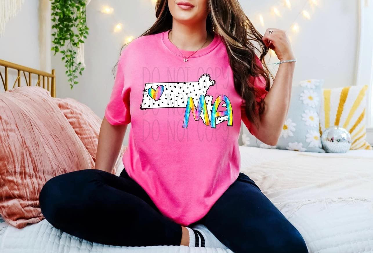 Dot & Rainbow State Tees Top