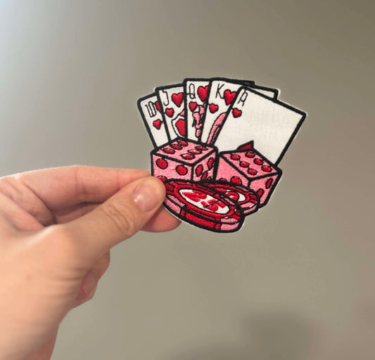 Cards Dice and Poker Chips Hat Patch