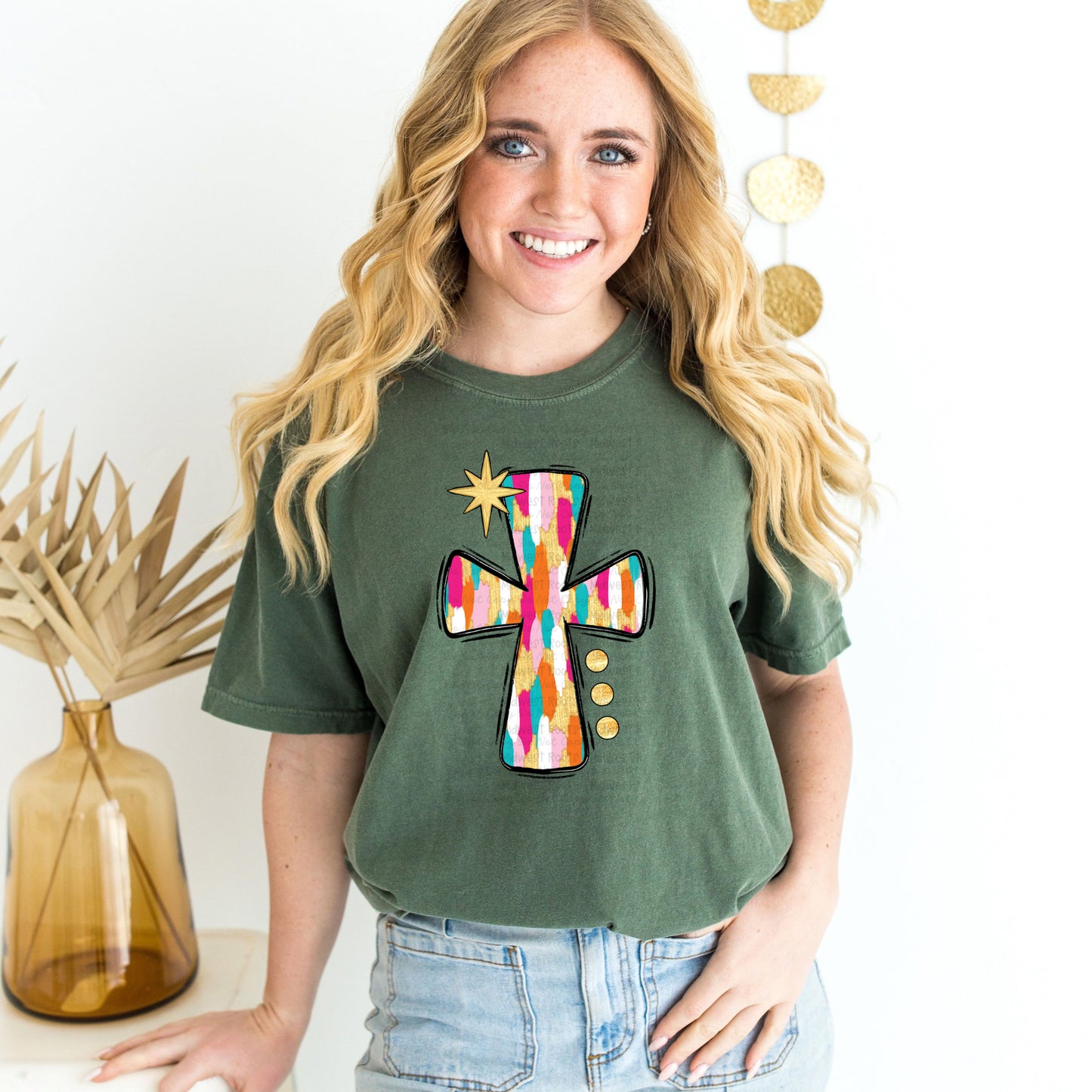 DTF Print- Brushstroke Cross