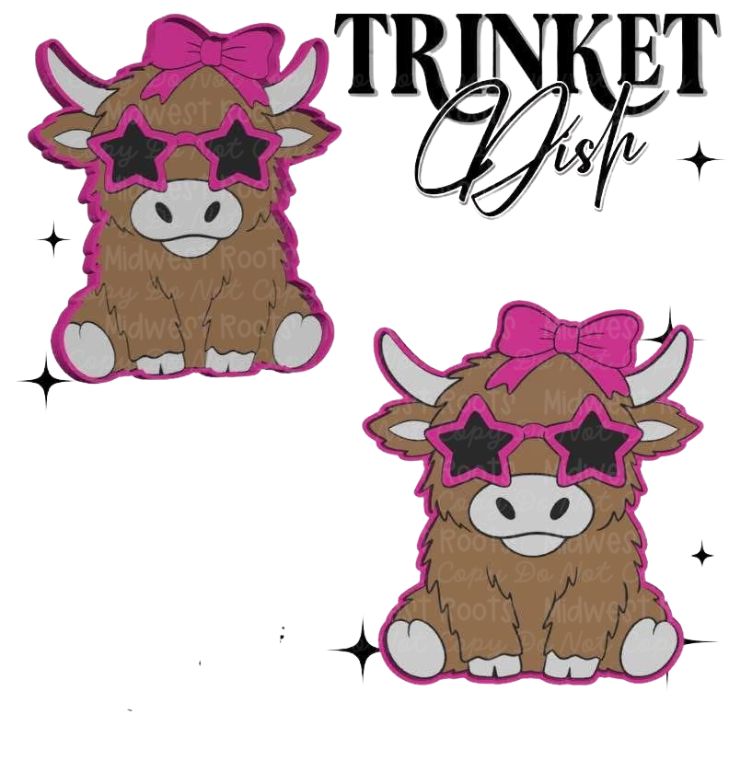 3D Printed Star Highland Cow