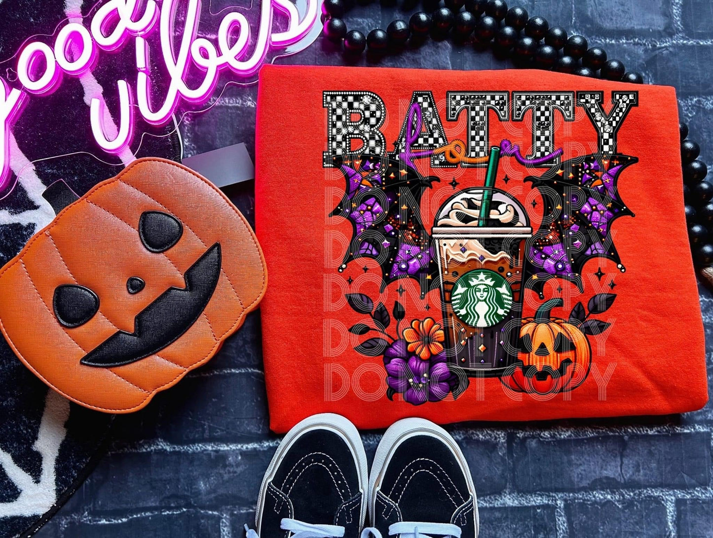 DTF Print - Batty For Sbux Faux Sequin