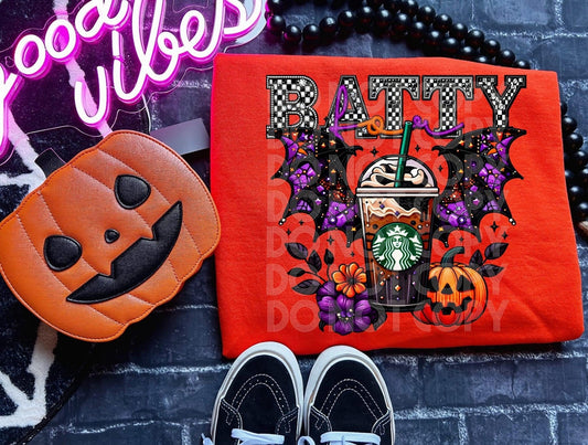 DTF Print - Batty For Sbux Faux Sequin