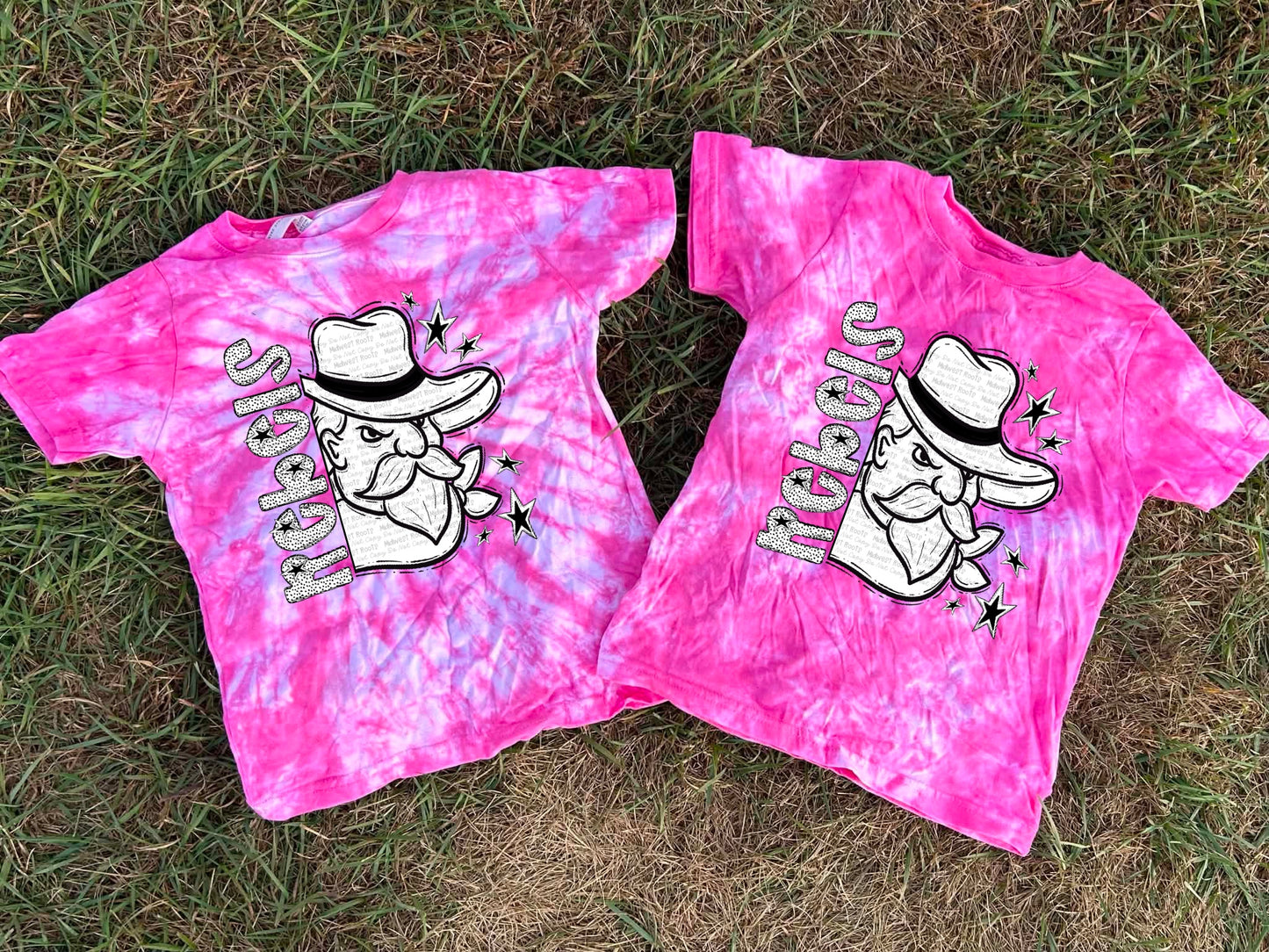 Pink Out Dyed BW Dotties Team Top