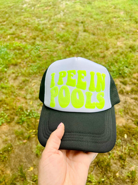 WS Completed I Pee In Pools Puff Foam Trucker Hat