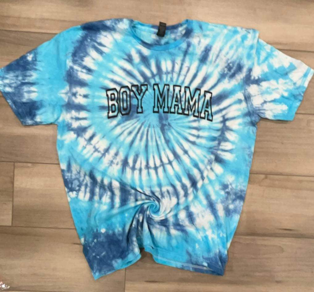 RTS Boy Mama Puff Tie Dye top in Sam Swirl