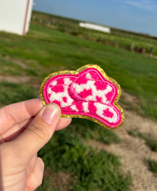 Pink Cowboy Hat Patch