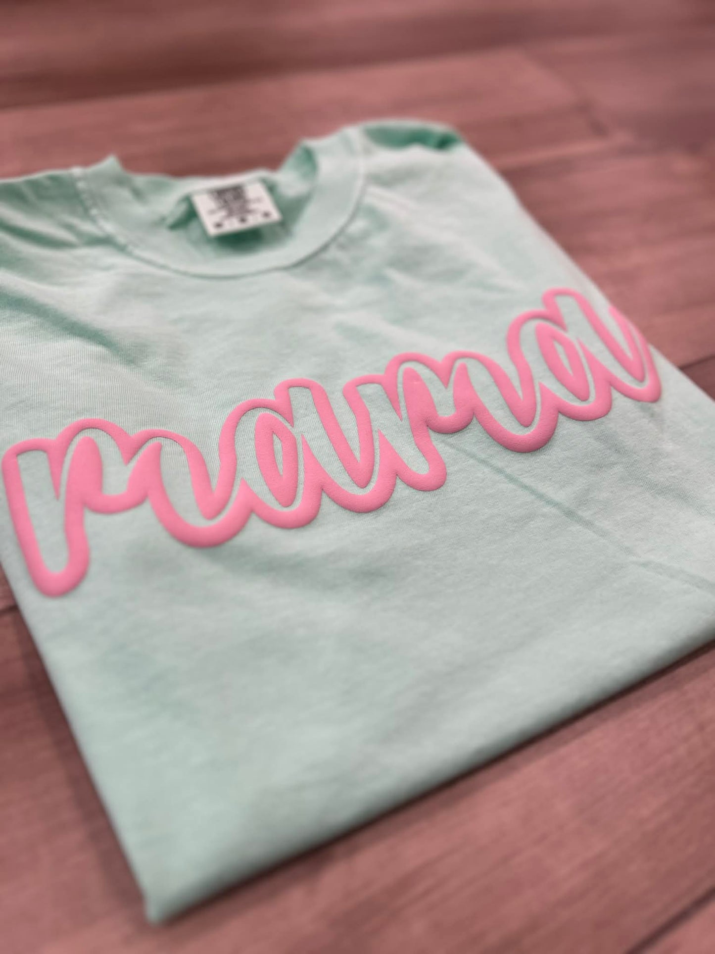 Mama Outline Puff Print Top