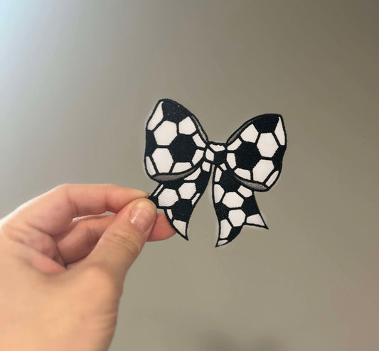 Soccer Bow Hat Patch