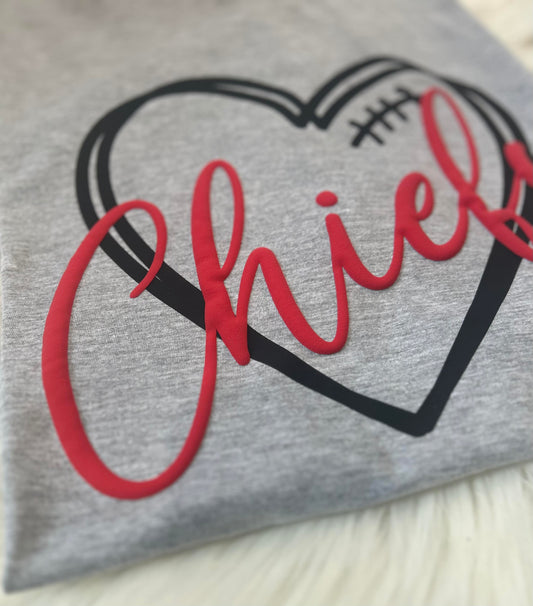 Kids Chiefs Heart Puff Print Top