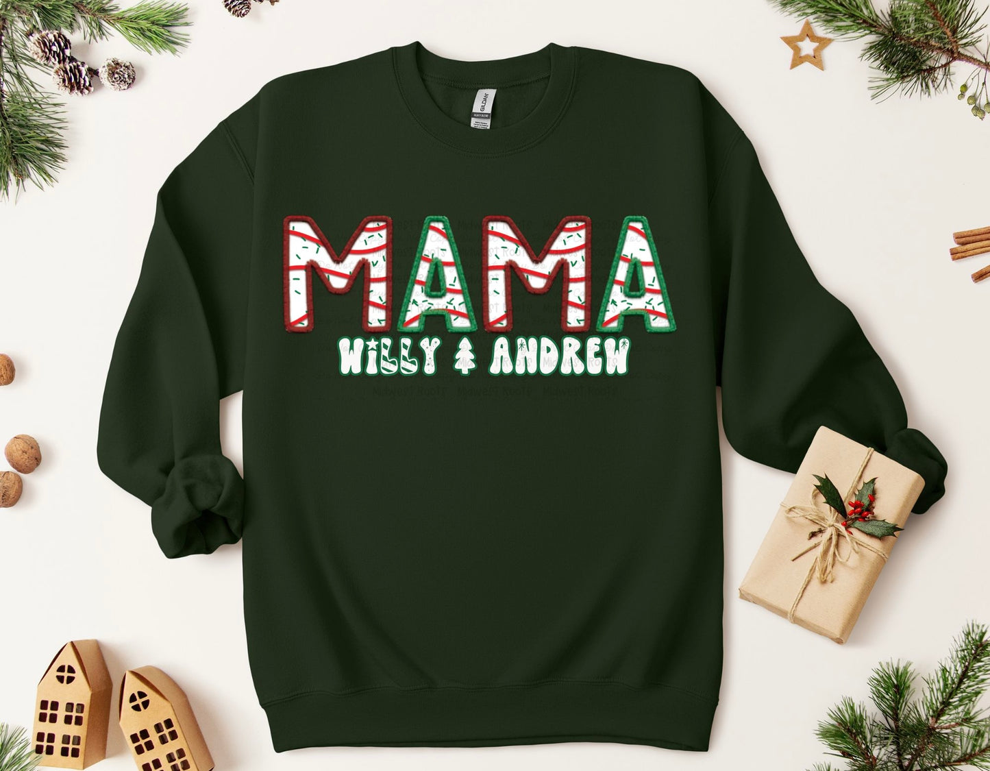 Christmas Cake Custom Mama Sweatshirt Top