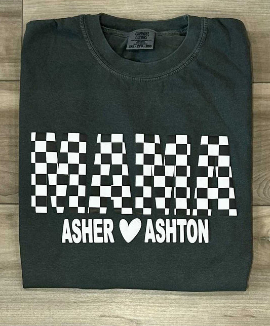 Custom B&W Check Printed Puff Print