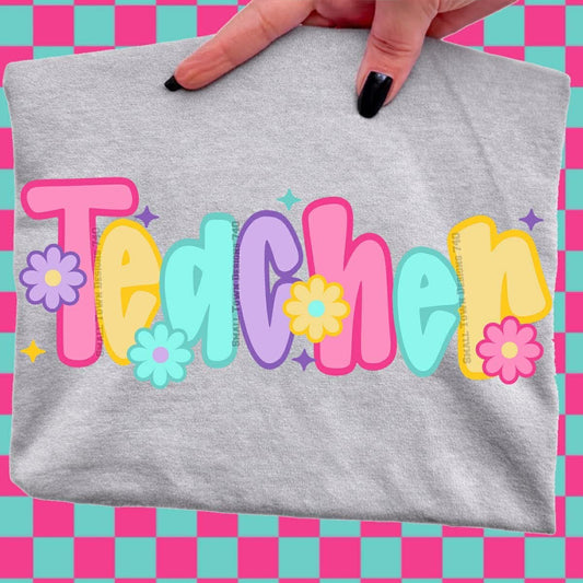Bright Floral Teacher Top