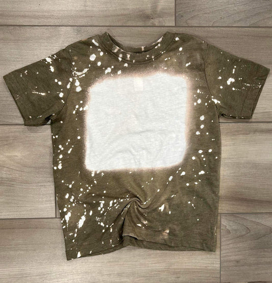 Blank Bleached Toddler Top in Military Green