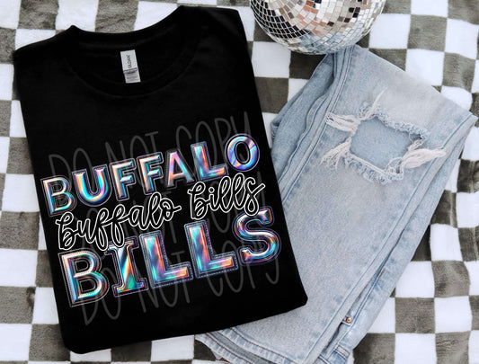 DTF Print - Faux Holographic Buffalo Bills