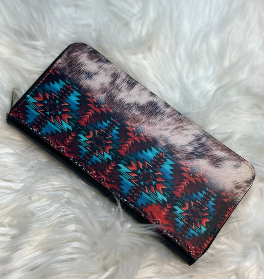 Cow Print Aztec Wallet