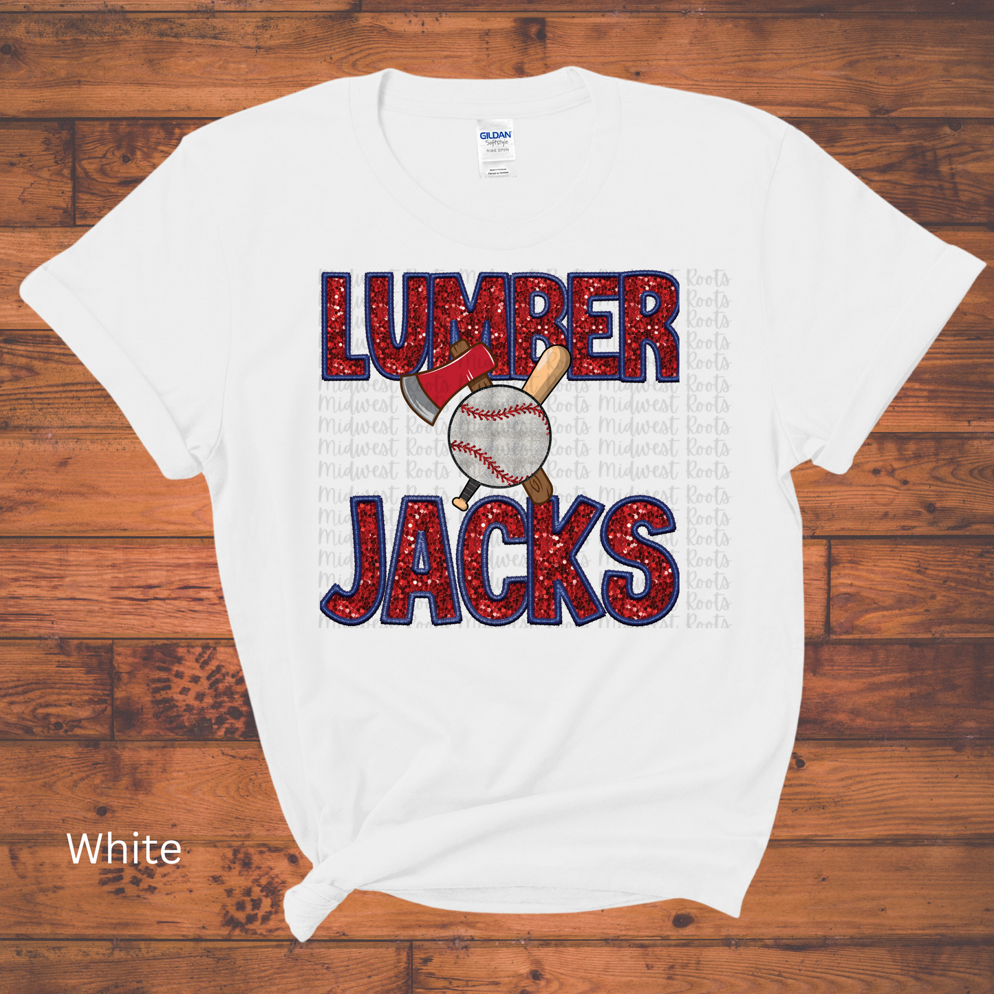 Lumberjacks Baseball Faux Glitter Top