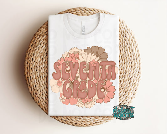 Kids Top Floral Seventh Grade