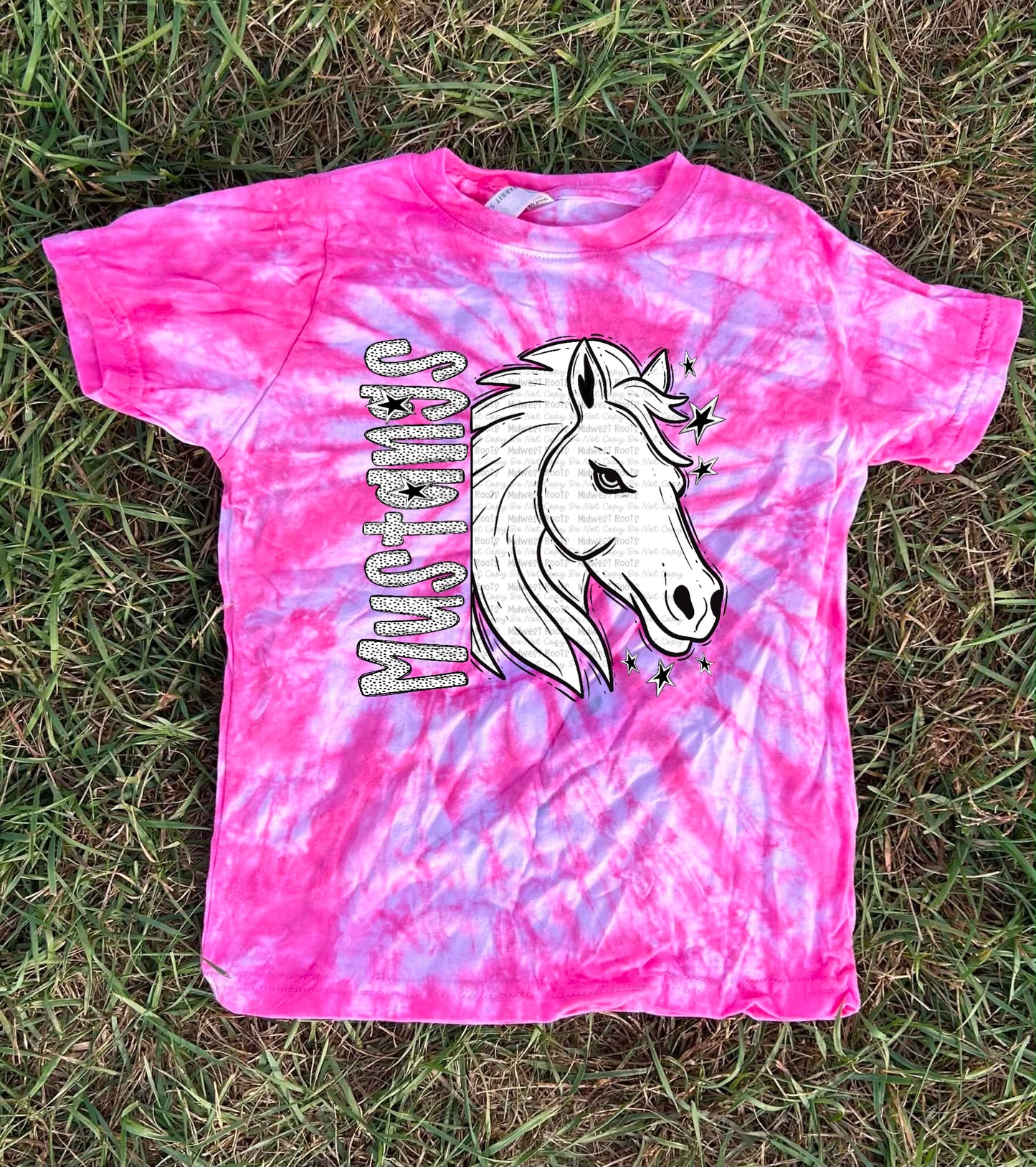 Pink Out Dyed BW Dotties Team Top