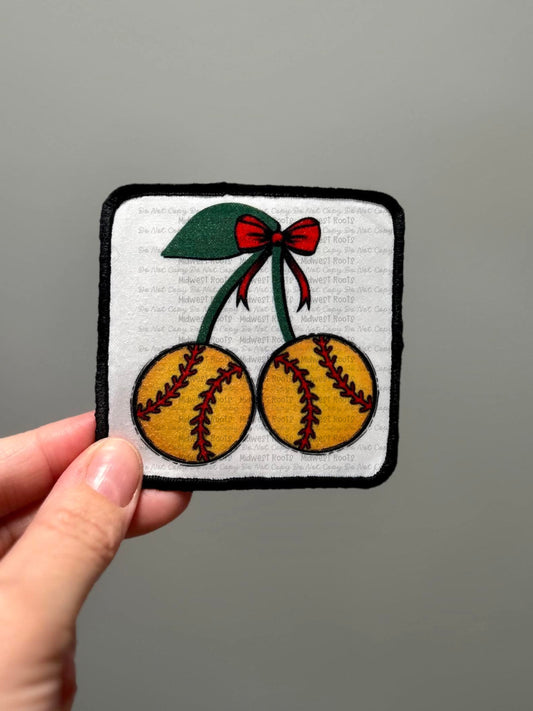 Softball Cherry Hat Patch