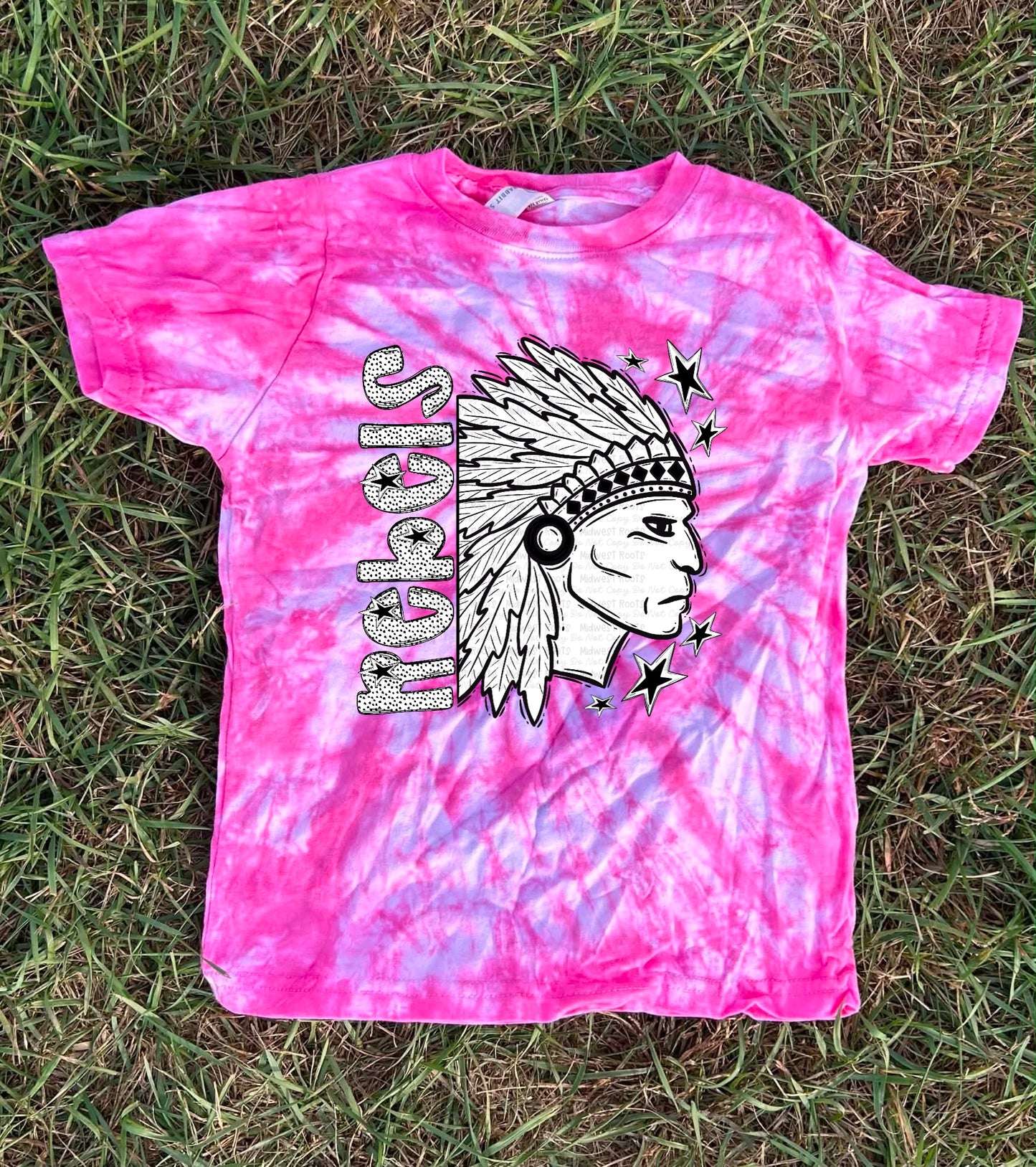 Pink Out Dyed BW Dotties Team Top