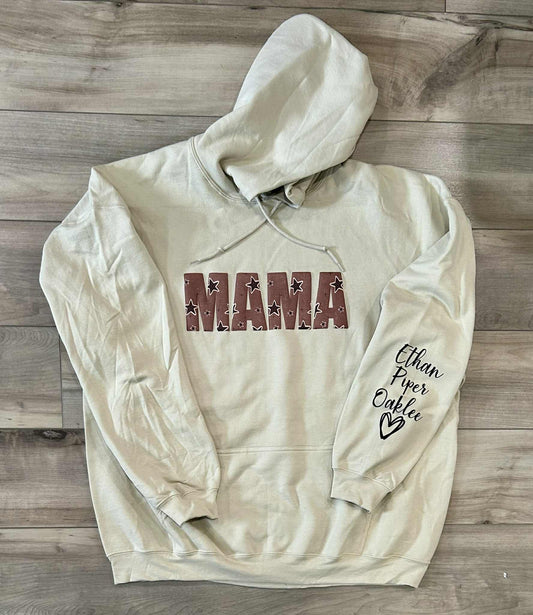 Custom Brown Stars Printed Puff Print