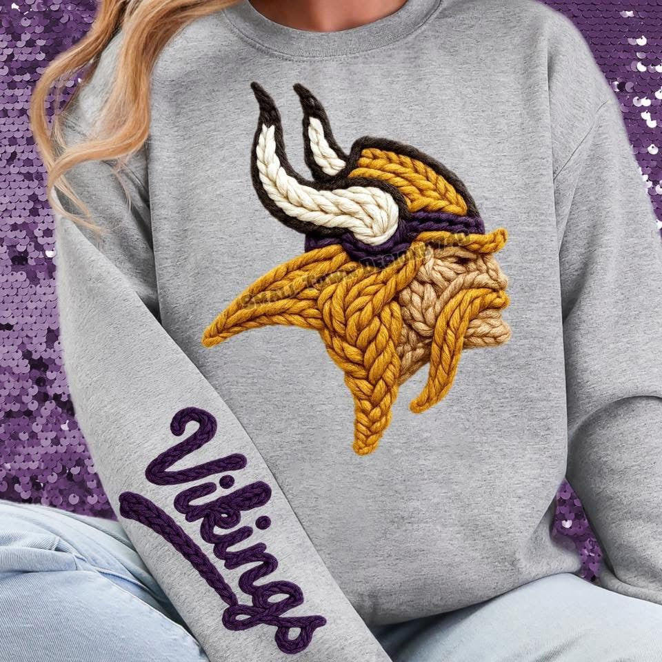 DTF Print- Faux Yarn V!k!ngs