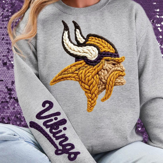 DTF Print- Faux Yarn V!k!ngs