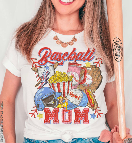 DTF Print - Boujee Blue Baseball Mom