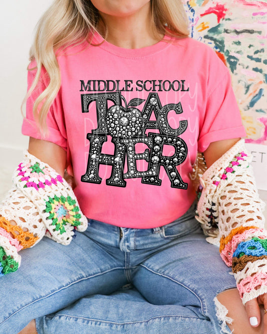 WS Completed Top Middle School Teacher Faux Bling