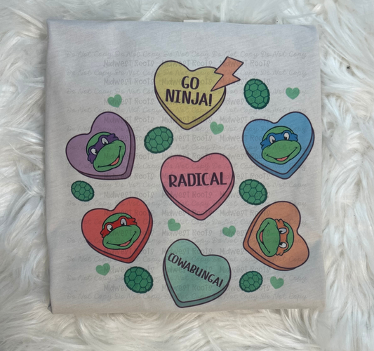 Turtles Hearts Sub Print