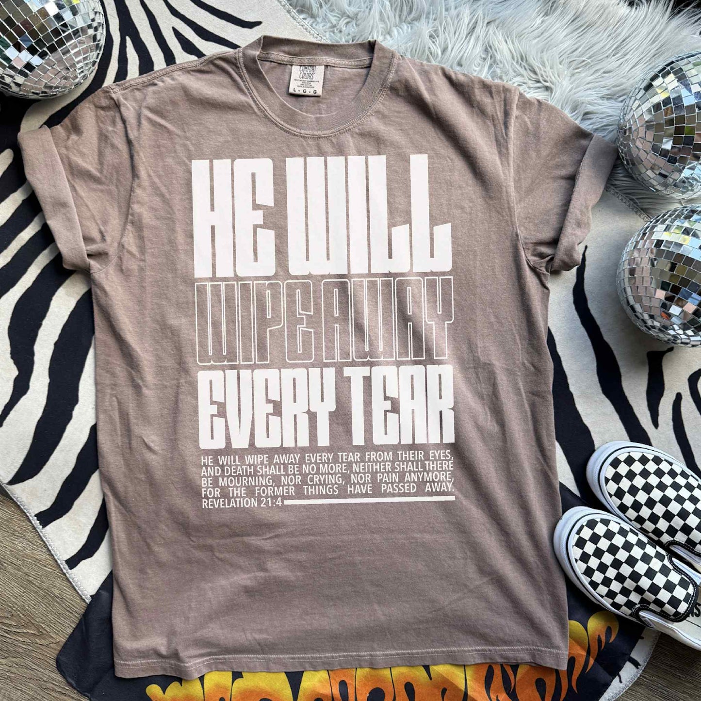 He Will Wipe Away Every Tear White Kids Top