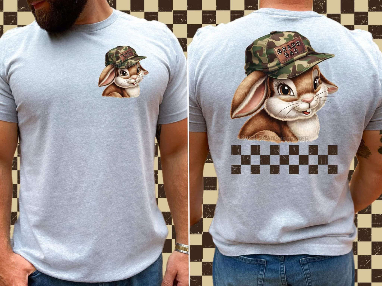 Camo Hat Print Name Bunny Top