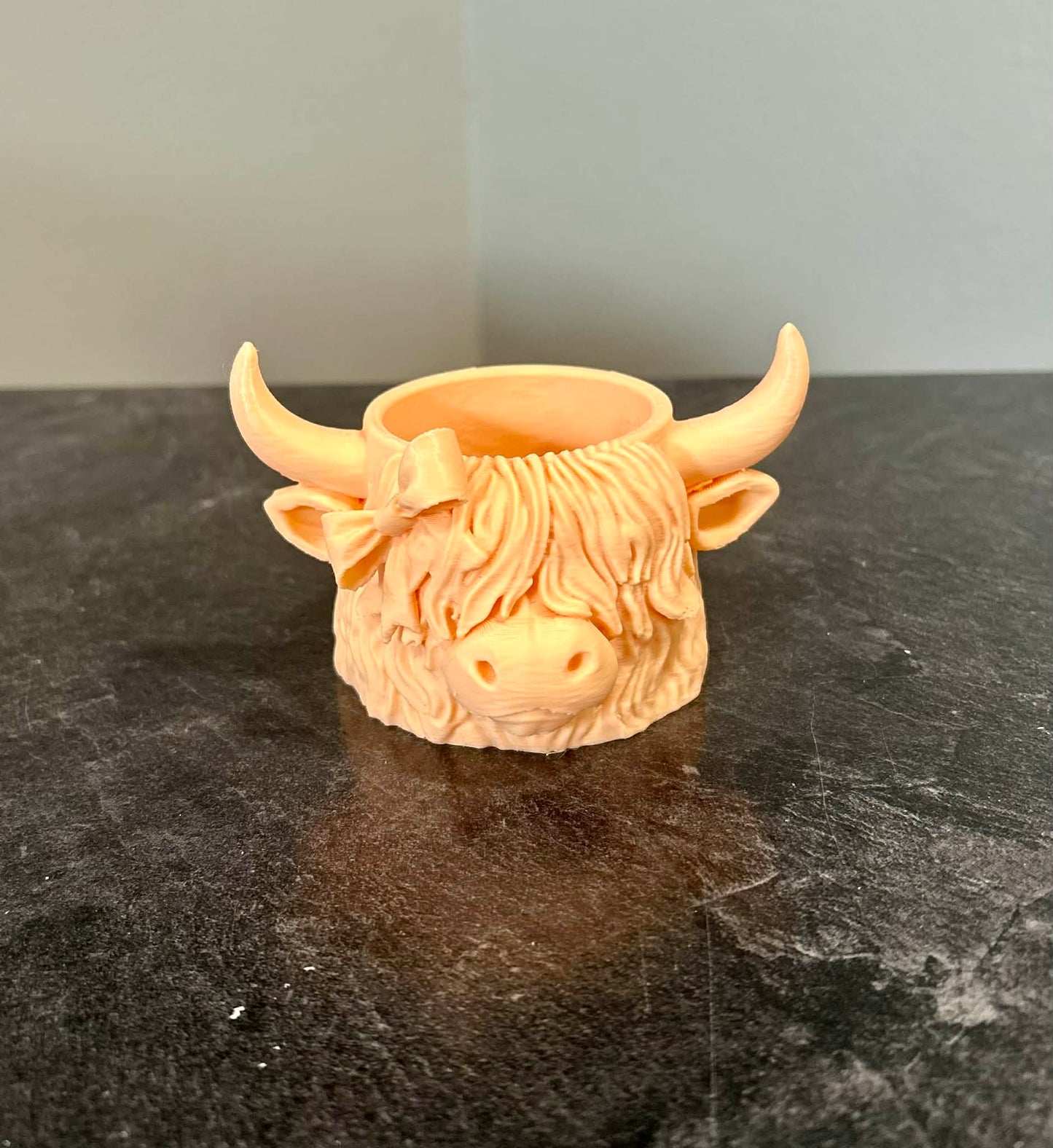 3D Printed Highland Cow Mini Planter