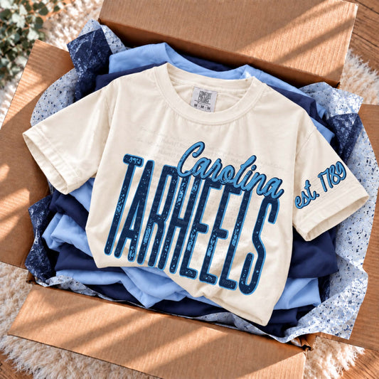 Distressed C@rolin@ T@rh33ls Top