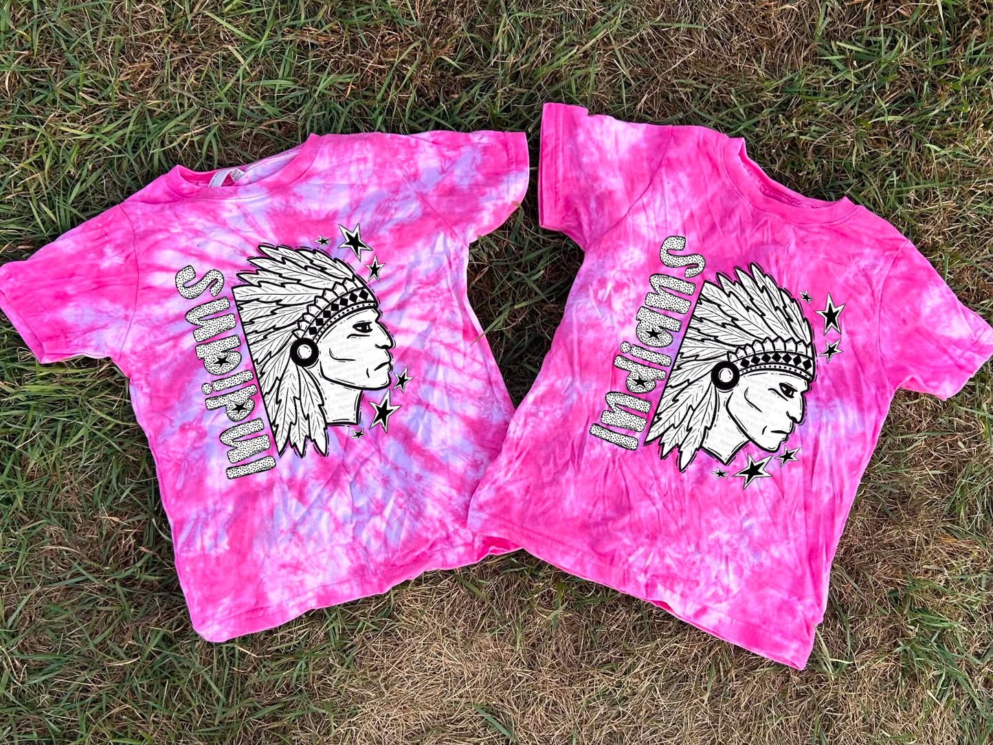 Pink Out Dyed BW Dotties Team Top