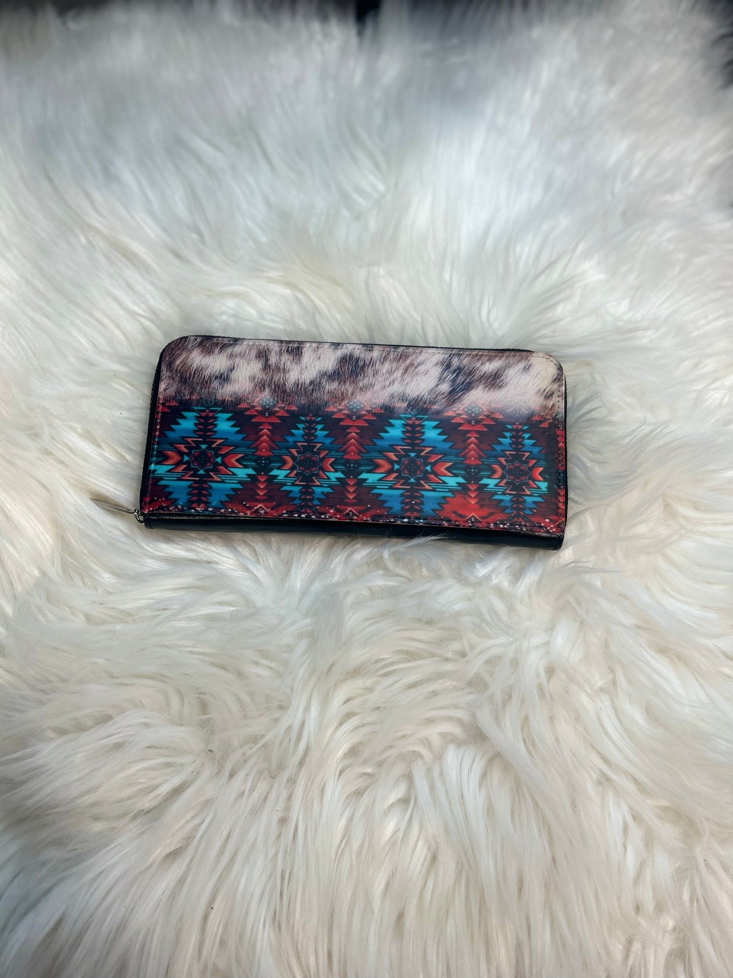 Cow Print Aztec Wallet