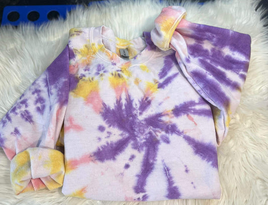 RTS Blank Bleached/Tie Dye Sweatshirt in Purple Haze