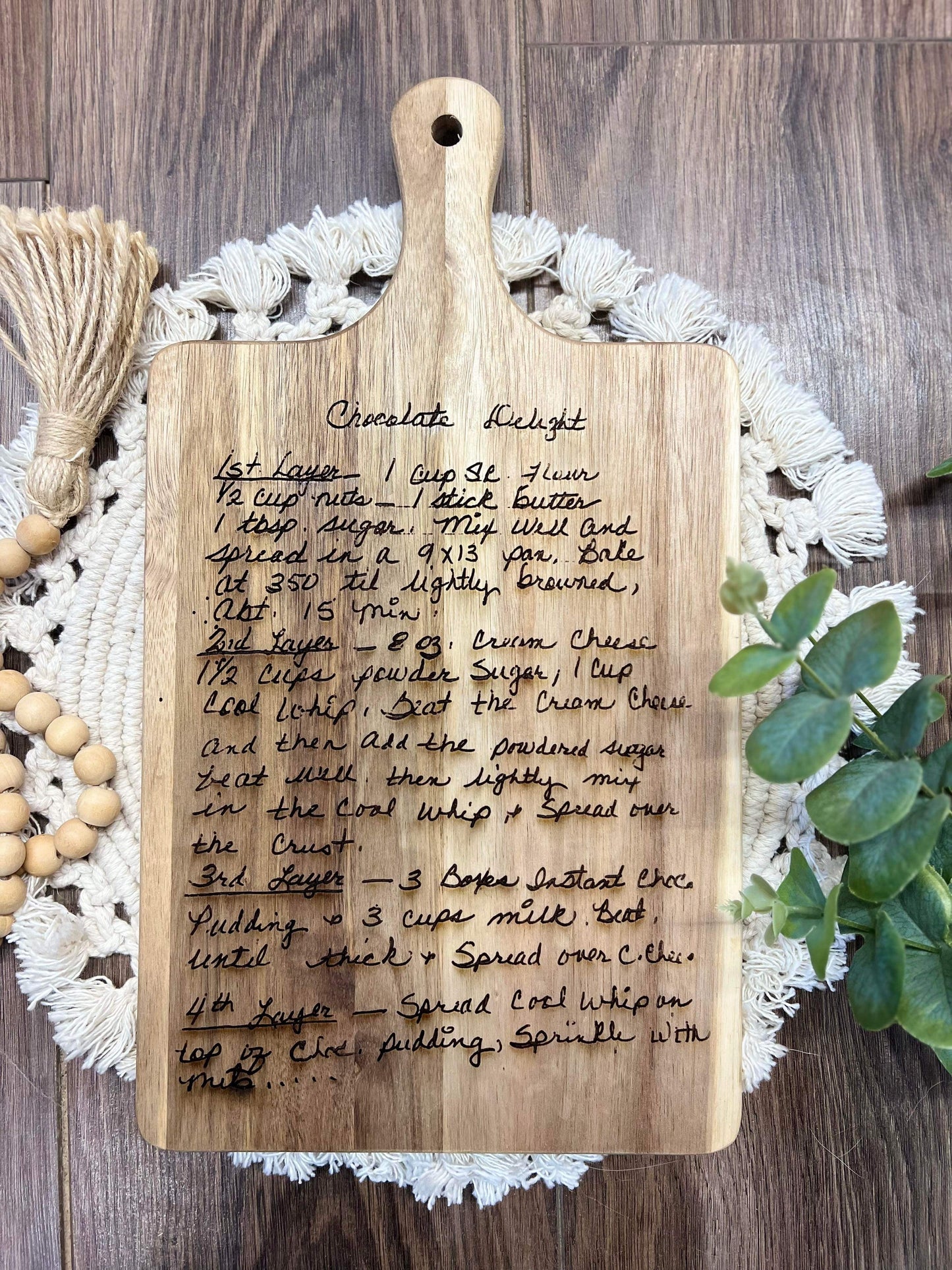 Handwritten Recipe Cutting Boards