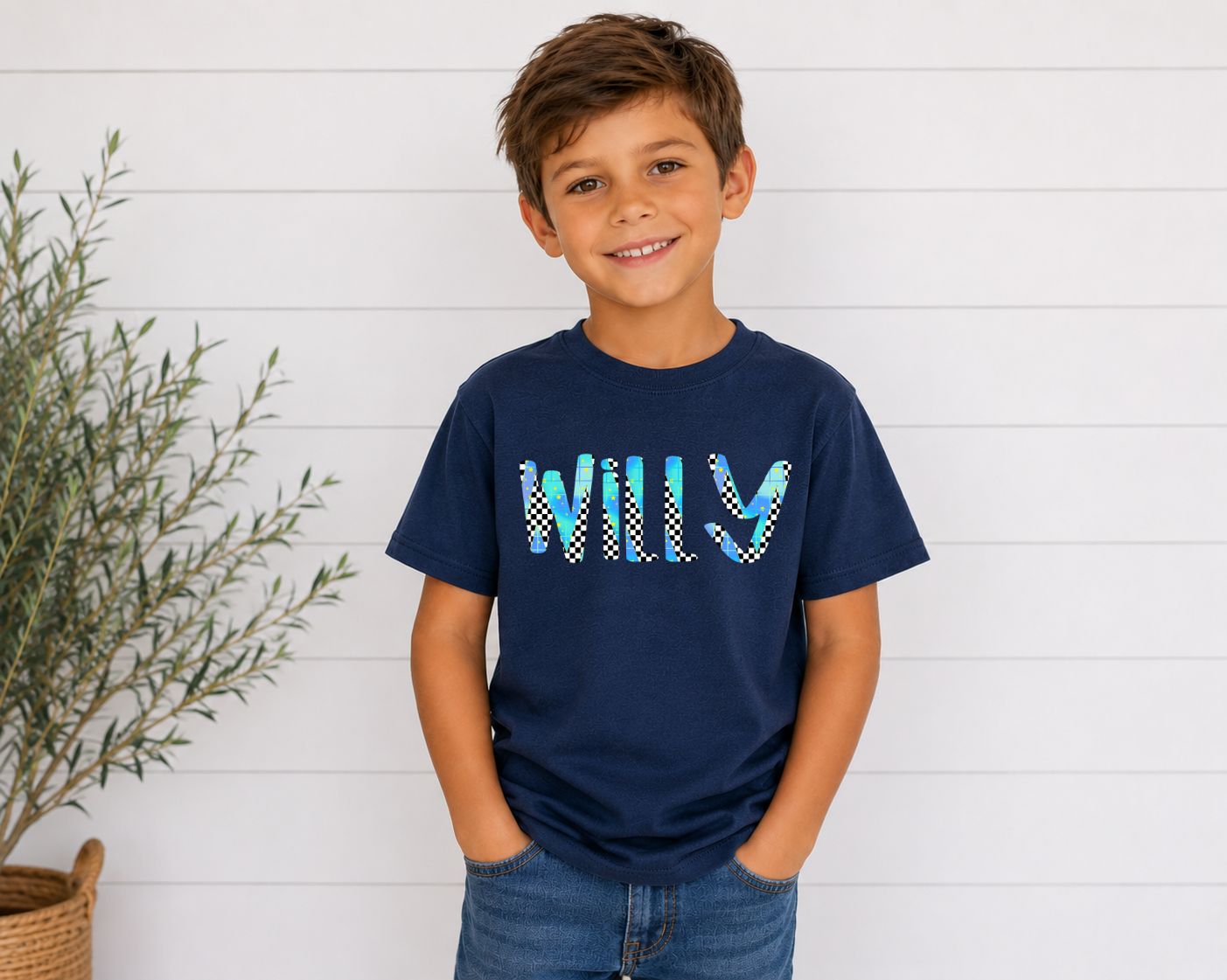 Custom Patterned Name Kids Top