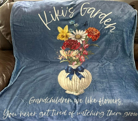 Pre Order Grandkids Birth Flowers Blanket