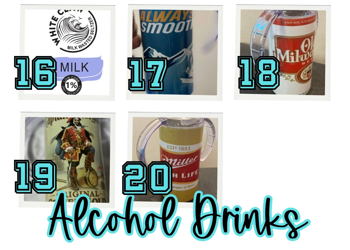 Alcoholic Beverage Kids Sippy or Waterbottle