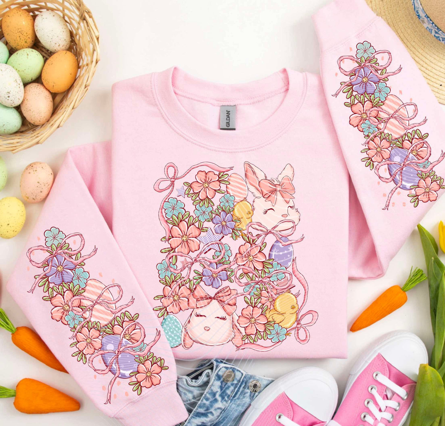 Floral Bunny with Bows Top